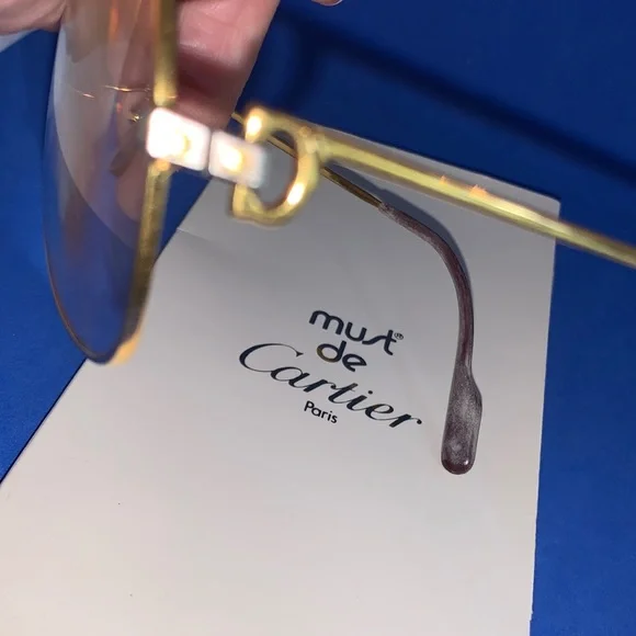 Rare 🔥 Cartier Vendome Santos Aviator Frames only James Bond 18K Gold Plated